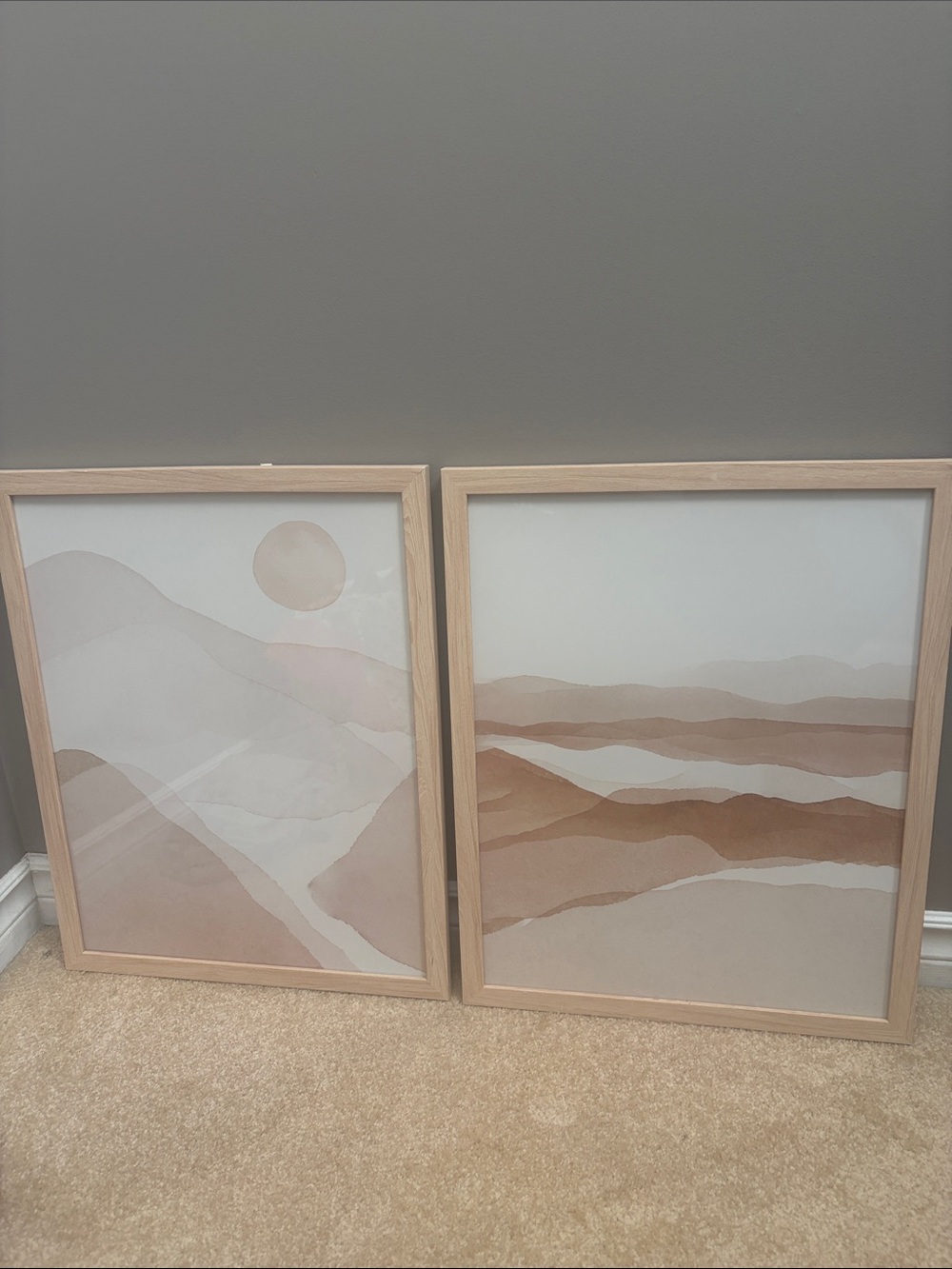Neutral Desert Landscape Wall Art Prints - Set of 2